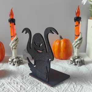 Halloween fantasma di legno decorazione da scrivania spettrale festa ornamento da tavolo
