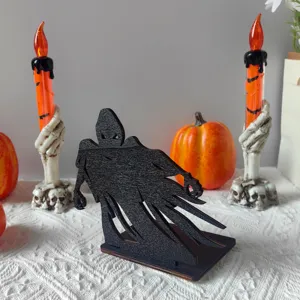 Halloween fantasma di legno decorazione da tavolo spettrale silhouette nera accessorio