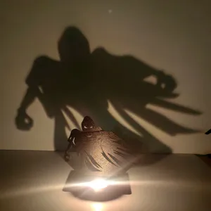 Halloween supporto per candela proiezione ombra in legno ornamento fantasma spettrale