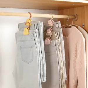 Meerlaagse kunststof broekhangers ruimtebesparende kledingknijpers garderobe organizer