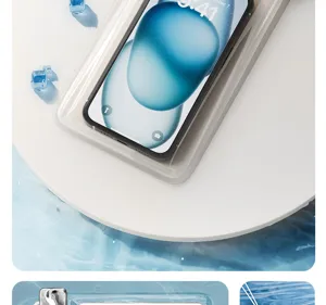 Waterproof phone pouch transparent dry bag case for swimming beach diving underwater.