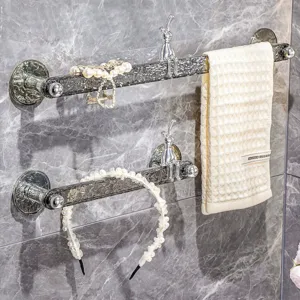 Modern Luxus Gletschermuster Badezimmer Handtuchhalter Wandmontierte Acryl Und Metall Aufbewahrungsregal Für Zuhause Waschraum
