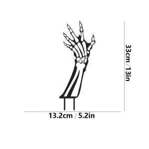 Estaca De Jardin De Metal Con Mano De Esqueleto De Halloween Para Exterior 33cm