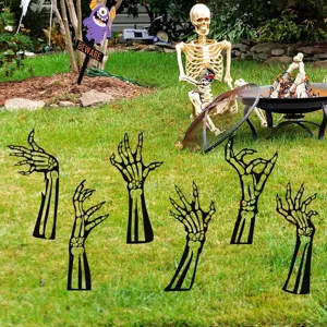 Halloween esqueleto mano metal estacas de jardin cesped decoracion accesorios terror