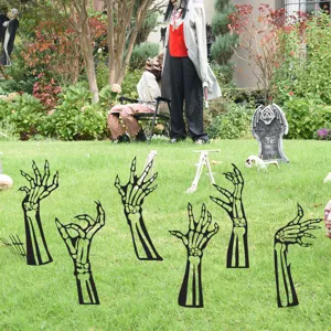 Estacas de césped de esqueleto de metal de Halloween, decoración de jardín exterior