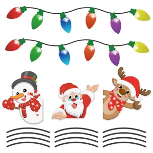 Christmas magnetic reflective car sticker set holiday snowman santa reindeer decor
