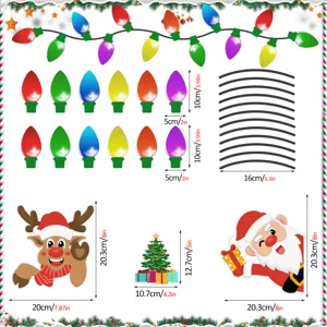 Christmas magnetic reflective car stickers set, waterproof holiday decor pieces.
