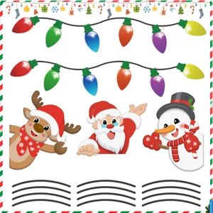 Christmas magnetic reflective car stickers set with Santa reindeer and colorful lights