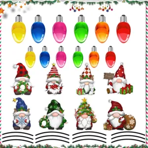 Natale lampadina riflettente magnetica adesivo per auto gnomo decorazione festiva
