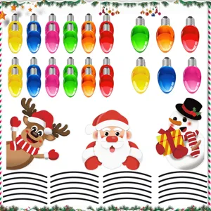 Christmas magnetic reflective car sticker set featuring colorful bulb and holiday characters.