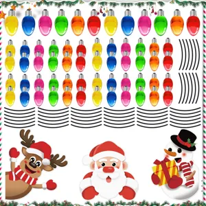 Christmas reflective magnetic light bulb car stickers set with cute snowman and Santa Claus.