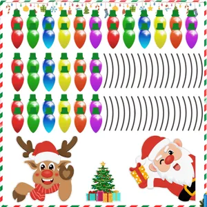 Christmas magnetic reflective light bulb car stickers with cute Santa and reindeer patterns.