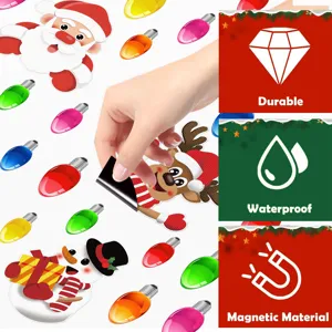 Christmas magnetic reflective light bulb stickers for car body, durable waterproof holiday decor