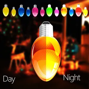 Christmas reflective magnetic light bulb car sticker day and night visual effect holiday decor