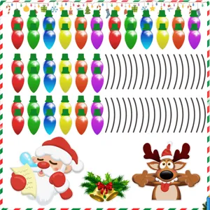 Christmas magnetic reflective light bulbs car stickers set with Santa Claus and reindeer design.