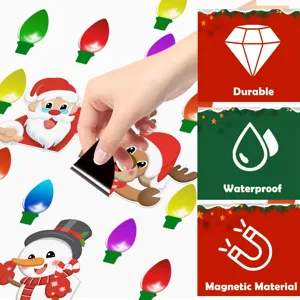 Detail view of the Christmas magnetic reflective car sticker featuring a durable waterproof build.