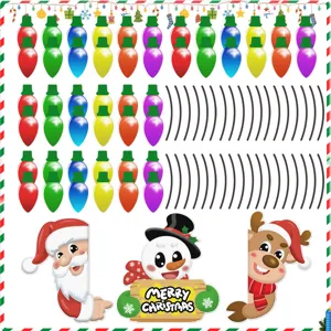 Natale adesivi magnetici riflettenti per auto set lampadine pupazzo di neve
