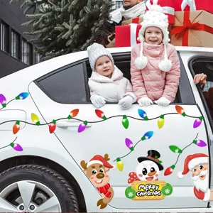 Natale adesivi per auto magnetici riflettenti simpatico pupazzo di neve babbo natale decoro
