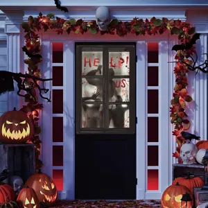Halloween bloody window curtain banner horror spooky props spooky party door hanging decor