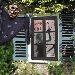 Halloween bloody window decoration scary ghost face cloth hanging props spooky party