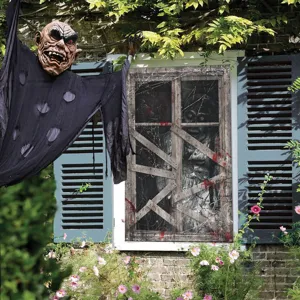 Halloween blutige Nonne Fensterhintergrund und gruselige Geist Hängedeko für Party Requisiten.