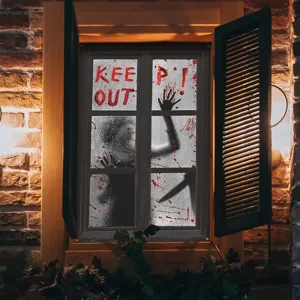 Halloween bloody nun window banner hanging horror decoration for spooky party backdrop