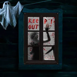 Halloween bloody nun ghost window decoration scary fake window hanging banner for party decor