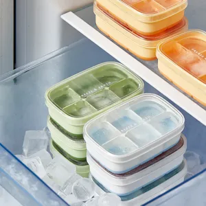 Household Food Grade Soft Silicone Ice Cube Mold Mini Ice Tray With Lid Freezer Ice Maker Kitchen Gadget