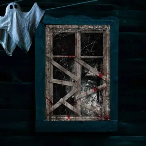 Halloween blutige Nonne Fenster hängende Dekoration gruselig Falschfenster Horror Party Requisite