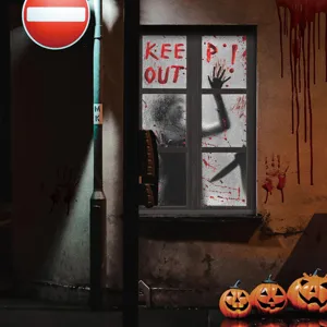 Halloween bloody window decoration scary ghost creepy cloth cover for party indoor outdoor.