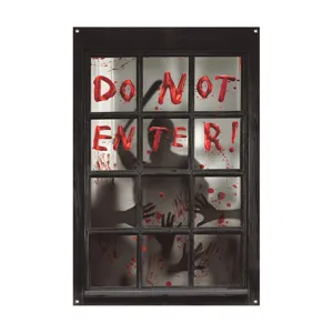 Halloween blutiges Fenster Stoff Banner Horror Fake Fenster gruselige Party Deko Requisite