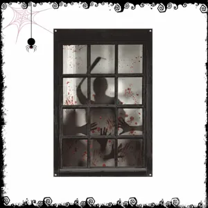Halloween blutige Fensterdekoration Stoff Banner gruseliger Vorhang für die Partydeko.