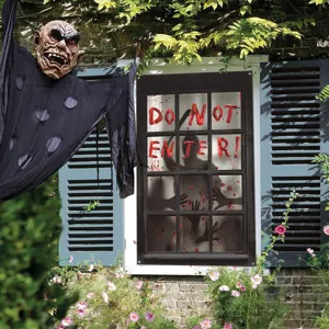 Halloween blutige Fensterdeko und Plakat Fake Fenster Gruselparty Deko Requisite