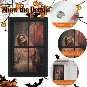 Halloween blutige Nonne Fenster Behang Hintergrund Horror Tuch Dekoration fur Party