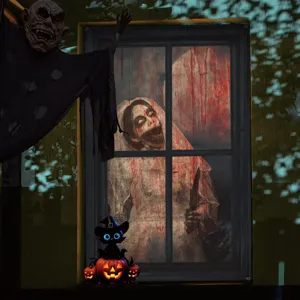 Halloween blutige Nonne Fensterbanner Horror Stoff Hängedekoration für gruselige Party Deko