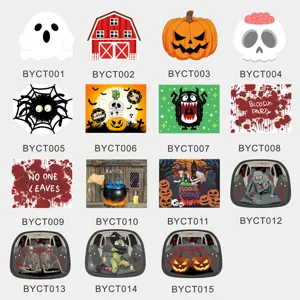 Halloween car trunk decoration fabric spooky pumpkin ghost wall tapestry banner decoration.