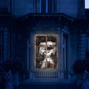 Halloween bloedige non raam hangende decoratie eng stof horror banner voorgevel feest