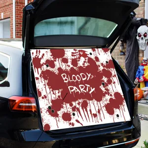 Halloween car trunk decoration banner bloody party background cloth for holiday party setup