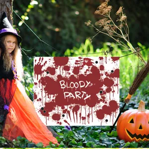 Halloween bloody party fabric banner hanging decoration spooky trunk or treat Halloween prop