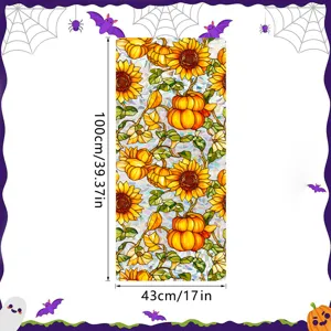 Halloween window sticker sunflower pumpkin static cling glass decal 100x43cm spooky decor