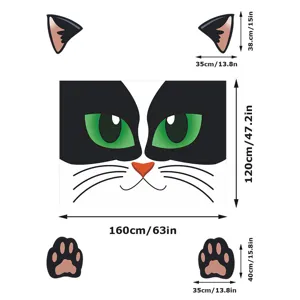 Halloween zwarte kat garagedeur sticker waterdichte buiten decoratie dier muurschildering