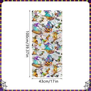 Halloween window glass sticker static decorative pumpkin cat bat size 43x100cm format.