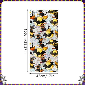Halloween window sticker electrostatic glass film with black cat bat pumpkin decor