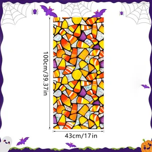 Halloween window sticker stained glass candy pattern decorative glass static cling decal 100x43cm