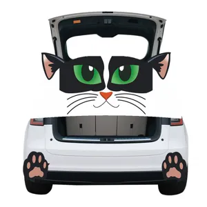 Halloween kat autokofferbak sticker PVC schattig dierengezicht poten achterdeur
