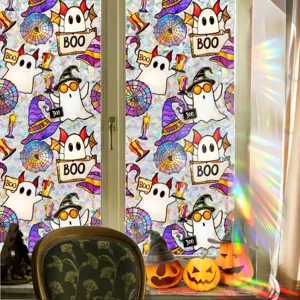 Halloween window sticker electrostatic glass cling spooky ghost pumpkin decor for home party
