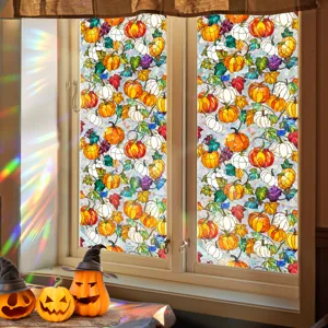 Halloween window sticker pumpkin glass film static cling decorative holiday scene display