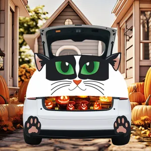 Halloween kat kofferbak sticker PVC stof decal voor achterklep voertuig decoratie