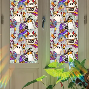 Halloween ghost static window film sticker for home decor glass and holiday party displays.