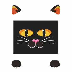Halloween Zwarte Kat Auto Kofferbak Sticker Maattabel PVC Stof Decor Specificatie Details